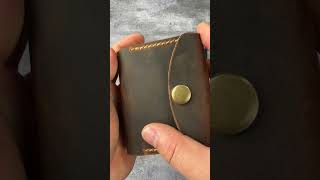 my handstitched leather pocket notebook made from 7 leathers leathercraft handmade [upl. by Proudman]