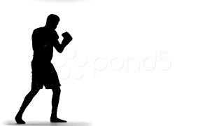 Silhouette Of Boxer Slow Motion Stock Footage [upl. by Astrahan1]