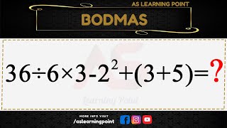 BODMAS  What is BODMAS rule Viral Math Problem  bodmas questions  AS Learning Point [upl. by Aala146]