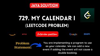 729 My Calendar I  java solution [upl. by Max]