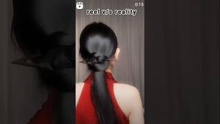 reel VS real hairstyle video hair shorts viralvideos viralhairstyles [upl. by Hitt686]