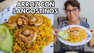 Prepara fácil Arroz con Langostinos 🦐🦐 [upl. by Alfredo984]