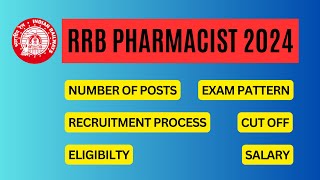 RRB PHARMACIST 2024  UPCOMING RECRUITMENT [upl. by Osnohpla445]