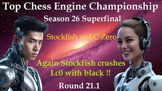 LC Zero 031dag5350a2e vs Stockfish dev20240513  TCEC Season 26 Superfinal  Round 211 [upl. by Dolan]