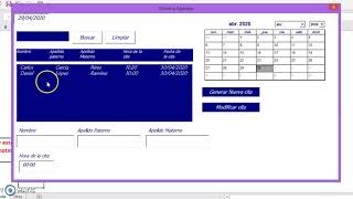 Sistema para agendar citas medicas  de consultorios y estéticas etc en vba excel [upl. by Eiknarf]