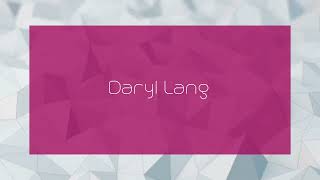 Daryl Lang  appearance [upl. by Adnawuj]