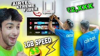 MY NEW AIRFIBER CONNECTION ⚡ AIRTEL XTREME FIBER SPEED TEST PRICE PLAN [upl. by Nitneuq]