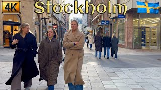 Sweden Stockholm City Center Tour 4K Walk [upl. by Uok]