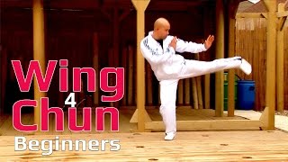 Wing Chun for beginners lesson 7 basic leg combination exercise moving forward with single kick [upl. by Lamrert]