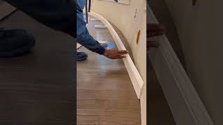 Curved wall wood Baseboard installation 👉 Gpr3Carpentry🔨 [upl. by Shepp]