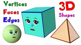 Learn About Faces Edges and Vertices  3D Shapes  Basic Geometry for Kids  Noodle Kidz [upl. by Davison847]