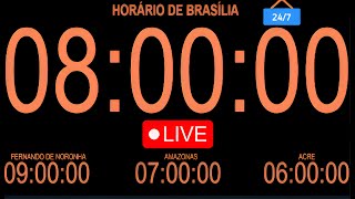 LIVE HORA CERTA 247  RELÓGIO AO VIVO UTC3 HORÁRIO DE BRASÍLIA HORA OFICIAL DE BRASÍLIA Ao Vivo [upl. by Leiruh]