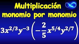 85 Multiplicación monomio por monomio con fracciones en el exponente [upl. by Agrippina]