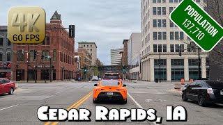 Driving Around Downtown Cedar Rapids IA in 4k Video [upl. by Parcel]