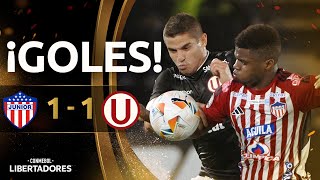 GOLES  JUNIOR FC vs UNIVERSITARIO  FASE DE GRUPOS  CONMEBOL LIBERTADORES 2024 [upl. by Nosiddam]