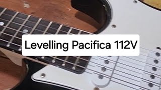 Vokel02B Proses Levelling dan Restring Yamaha Pacifica 112V bass guitar asmr relaxing [upl. by Adnert46]