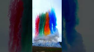 Daytime colorful smoke display cakesfireworks [upl. by Amlus]