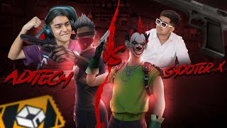 ADITECHOP VS Shooter X❤️🤯  Can I Beat AdiTech in a 1v1 With Aditech 😰  Garena Free Fire [upl. by Harihs]