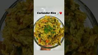 Coriander Rice Recipe🤤uniquerecipe uniquefood ricerecipe viralvideo shortsfeed [upl. by Tlok]