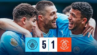 HIGHLIGHTS CITY MOVE TOP WITH FIVE STAR WIN OVER LUTON  Man City 51 Luton Town  Premier League [upl. by Kokoruda]