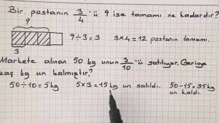 3SINIF KESİR PROBLEMLERİ matematik [upl. by Gilbertson359]