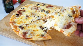 No Knead No Yeast Pizza Ready In 15 Minutes [upl. by Atalayah]