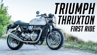 2018 TRIUMPH THRUXTON  FIRST RIDE amp REVIEW [upl. by Ynwat473]