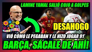 🤢ASQUEROSO VAN a REVENTAR A LAMINE YAMAL🤢LUIS DE LA FUENTE LE HIZO JUGAR 91 MIENTRAS LE PEGABAN🤢 [upl. by Rori514]