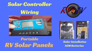 Wiring Solar ControllerRV Solar Systems Portable Solar Panel🌞 ❤️ [upl. by Sheeree]