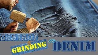 Jeans Wash Abrasion on Jeans amp Grinding Process on Denim Jeans Season Denim Wash Episode 03 [upl. by Hayidah]