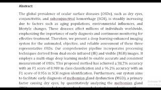 Dual Mode Imaging System for Early Detection and Monitoring of Ocular Surface Diseases [upl. by Sarge671]