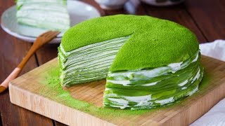 Eng Sub 抹茶千层蛋糕 Matcha mille crepe cake【曼食慢语第92集】 [upl. by Lamarre]