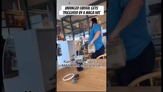 UNHINGED LIBERAL GETS TRIGGERED BY MAGA HAT IN COFFEE SHOP GETS KICKED OUT shorts maga funny [upl. by Aneeles]