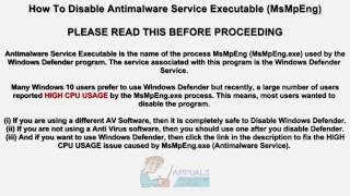 FIX Disable Antimalware Service Executable High CPU Usage [upl. by Bodi263]