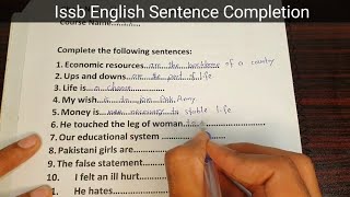 ISSB English Sentence Completion  Issb Test Preparation  ISSB [upl. by Nico]