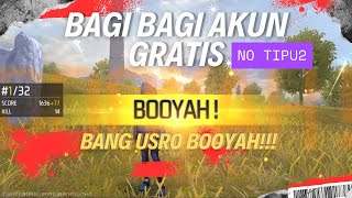 AKHIRNYA BOOYAH  BAGI BAGI AKUN GRATIS CEK SEKARANG  Free Fire [upl. by Leonid]