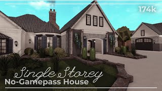 NoGamepass Single Story House 174k  Roblox Bloxburg [upl. by Aubyn87]