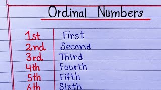 Ordinal Numbers 1 to 20 1 to 20 Ordinal numbers spelling in English [upl. by Nnailuj302]