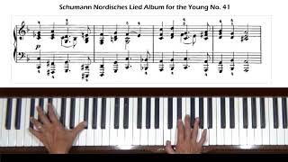 Schumann Nordisches Lied Album for the Young Op 68 No 41 Piano Tutorial [upl. by Remliw]