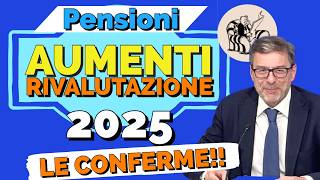 PENSIONI 👉 AUMENTI GENNAIO 📈 CONFERMA per MINIME e SOPRA 4 VOLTE ❗️RIVALUTAZIONE 2025 ✅ [upl. by Almund939]