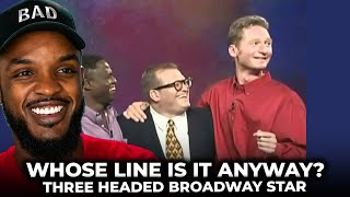 😂 Whose Line Is It Anyway  ThreeHeaded Broadway Star Youve Got A Beautiful Earlobe REACTION [upl. by Eineg]