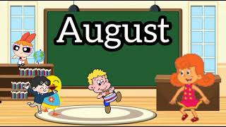 months names  poem  little learners  kids education  baby song [upl. by Ennasil]