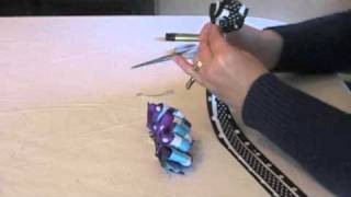 How To Make An Accordian Bow French Hair Clip [upl. by Ilenay]