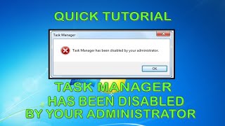 TASK MANAGER HAS BEEN DISABLED BY YOUR ADMINISTRATOR [upl. by Anehsuc]