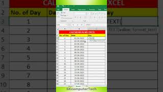 How To Create Calendar In MS Excel Main Calendar Kase Banaye  excel shortsfeed viralshort [upl. by Yreffej847]