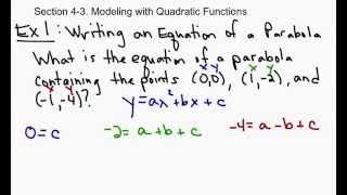 43 Modeling With Quadratic Functions [upl. by Tosch]