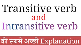 Transitive VS Intransitive verbs in hindi  Basic grammar in hindi [upl. by Ztnarf]