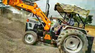 Eicher 380 Power Steering tractor with BULL LOADER [upl. by Lambard]