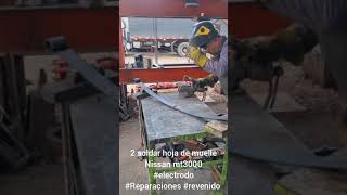 2 soldar hoja de muelle Nissan mt3000 electrodo Reparaciones revenido helco [upl. by Auqeenwahs]