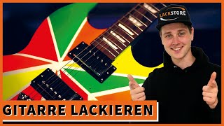 Gitarre selber lackieren  Lack auf Holz lackieren  LACKSTORE [upl. by Nannaihr]